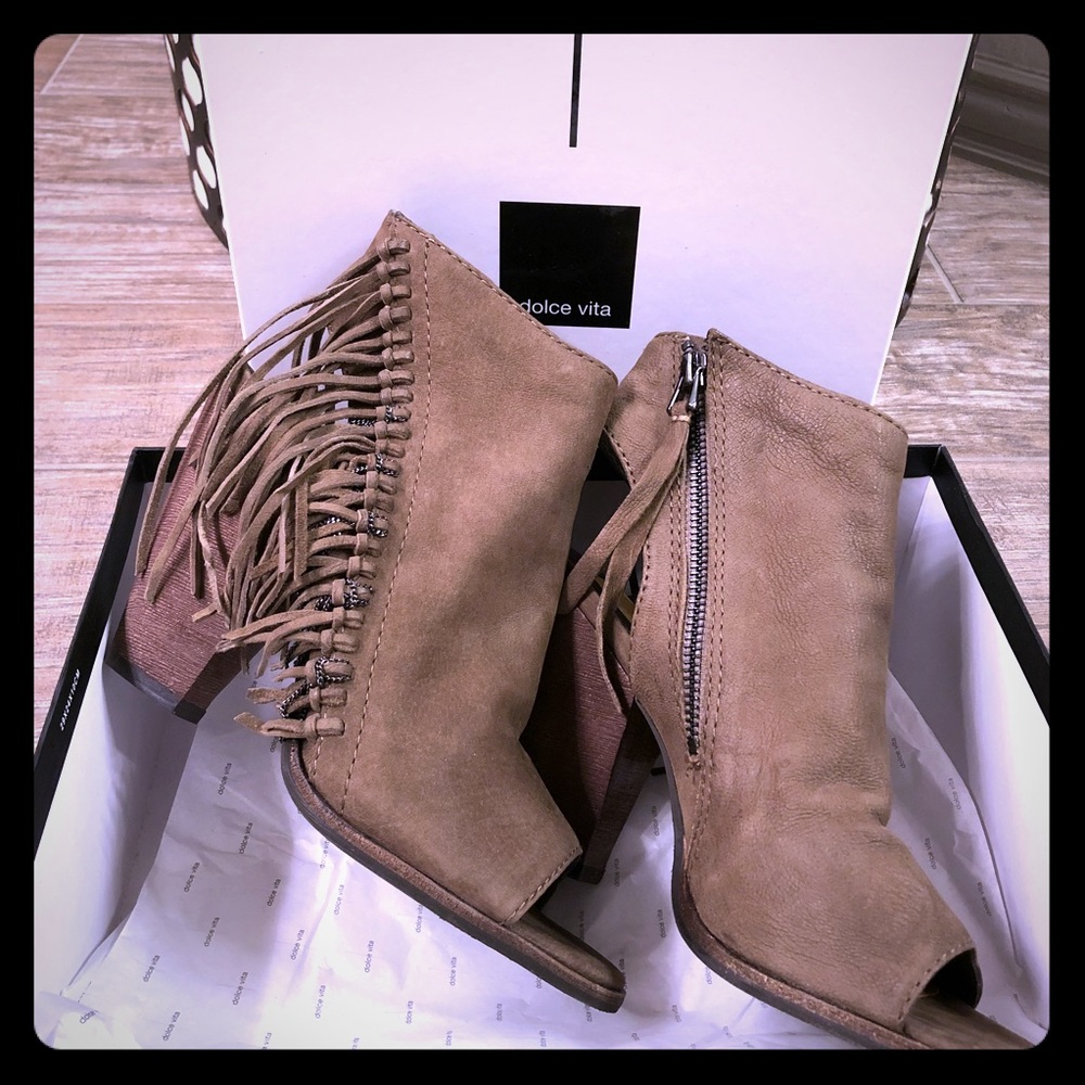 Dolce Vita Noralee - Olive Nubuck peep toe booties